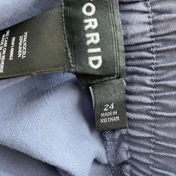 Torrid High Rise Taper Pants Women Sz 24 Purple Lyocell Linen Blend‎ - Picture 9 of 11